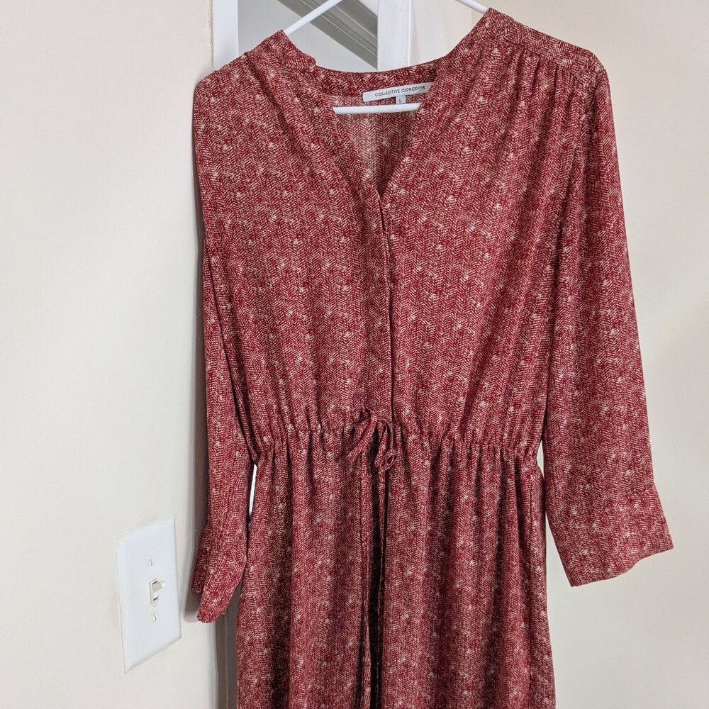 Collective Concepts red and white shirt dress